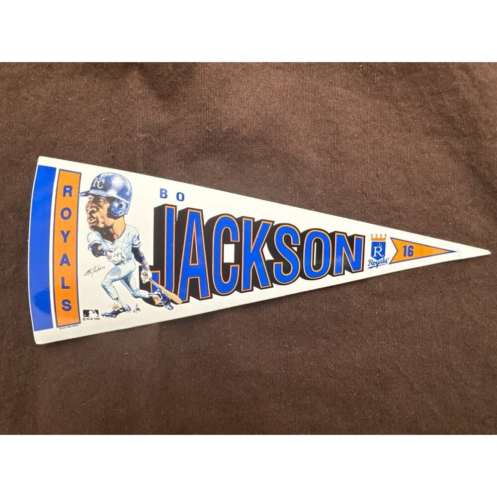 Bo Jackson Kansas City Royals Sticker Pennant 1980s Memorabilia